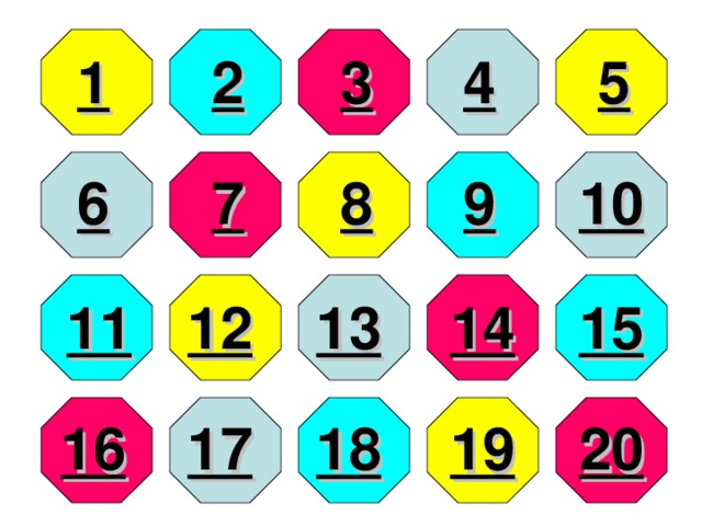 5 4 3 2 1 6 10 9 8 7 12 11 15 14 13 16 17 18 19 20 