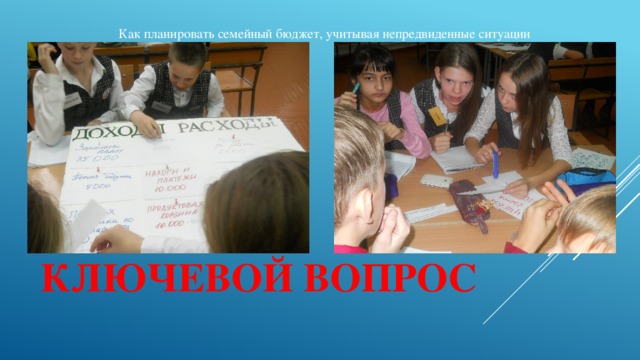 Как планировать семейный бюджет, учитывая непредвиденные ситуации Ключевой вопрос 