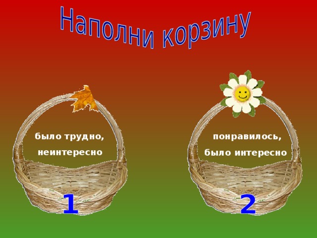 было трудно, неинтересно  понравилось, было интересно
