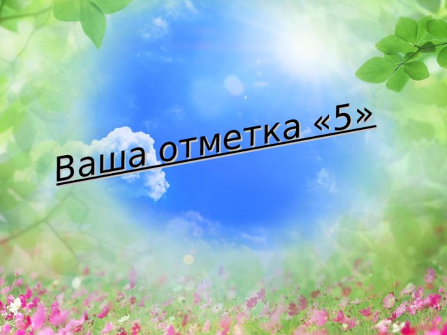 Ваша отметка «5» 