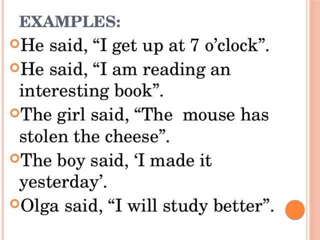 Examples: