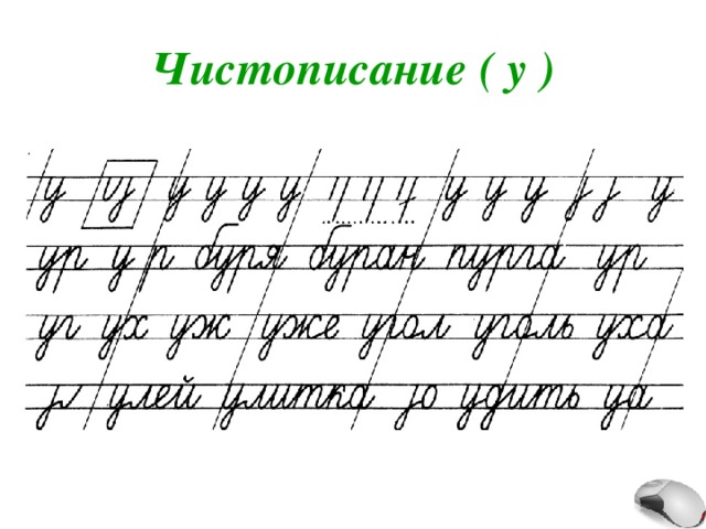 Чистописание ( у ) 