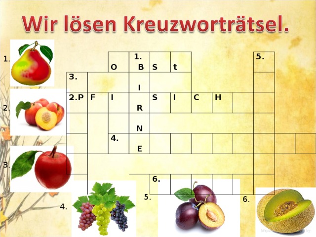 1. 3.  O P F 1.  B   I I   S   t  R  N 4. S  E I  C  H 5.  6.               2. 3. 5. 6. 4. 