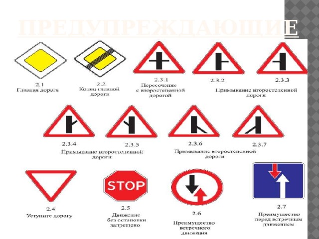 Предупреждающие 