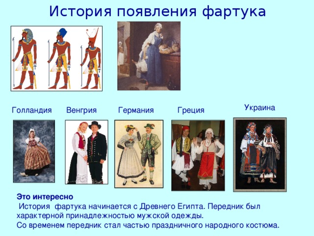 История фартука картинки