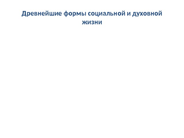 Древнейшие формы социальной и духовной жизни 