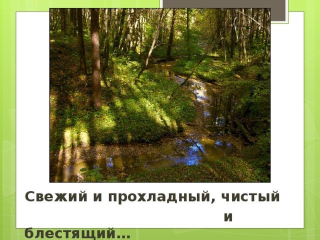 Свежий и прохладный, чистый  и блестящий…