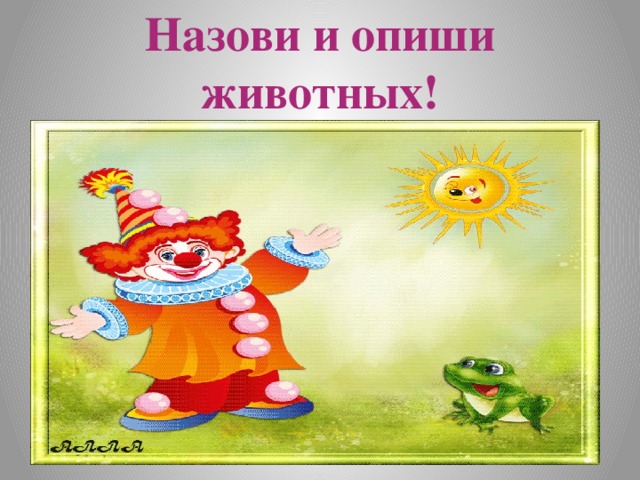 Назови и опиши животных!