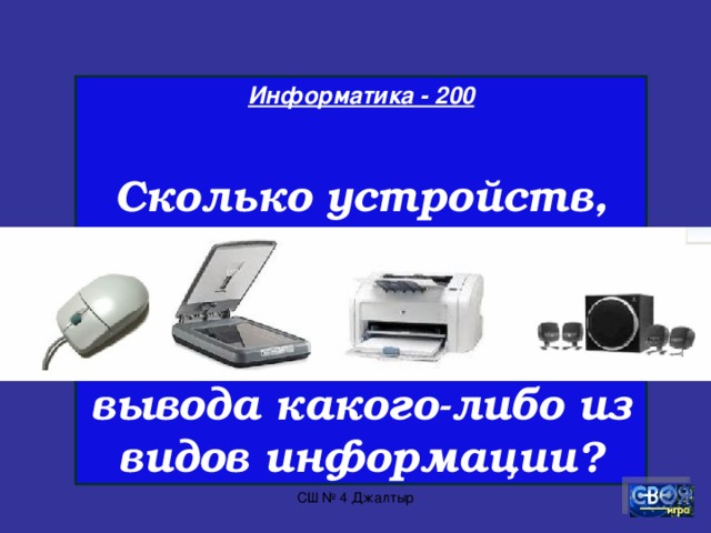 Информатика - 100  Высокое разрешение – это подпись начальства или параметры монитора? СШ № 4 Джалтыр