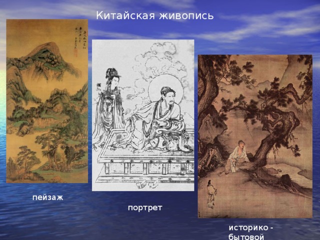 Китайская живопись пейзаж портрет историко - бытовой 