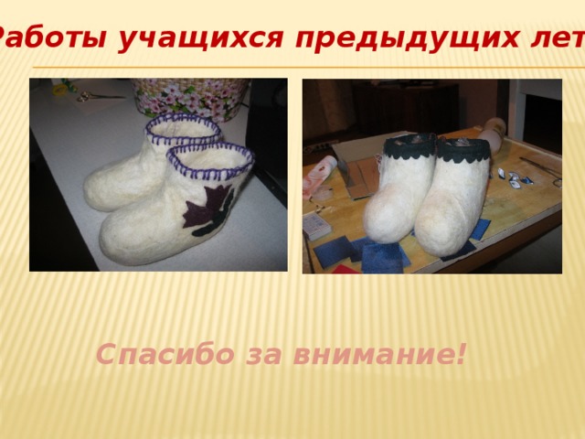 Работы учащихся предыдущих лет Спасибо за внимание! 