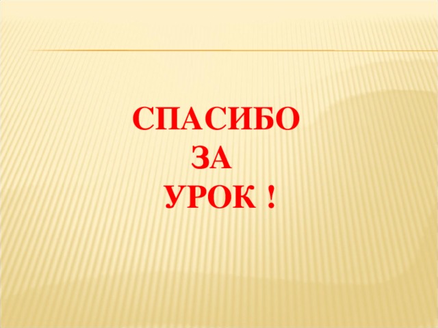 СПАСИБО  ЗА  УРОК !