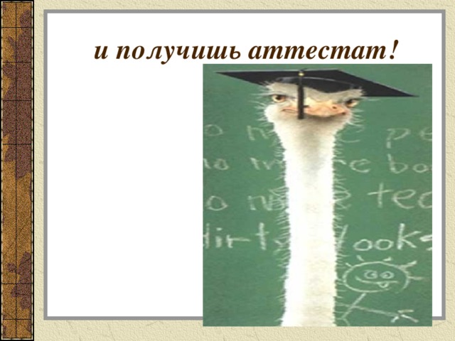 и получишь аттестат! 