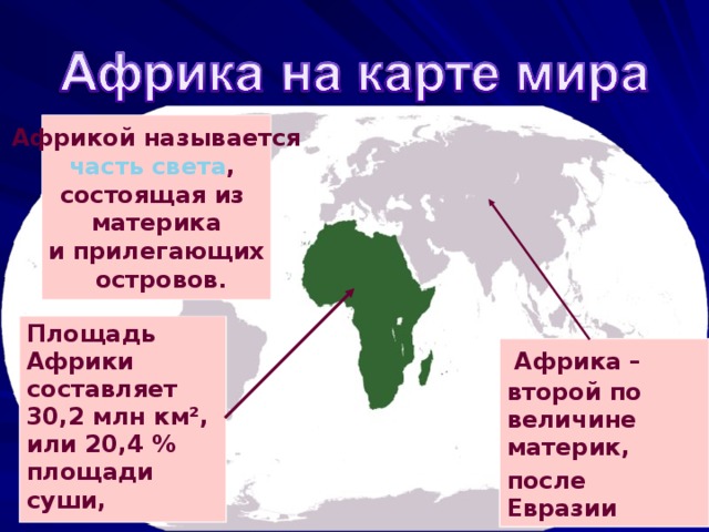 Какое утверждение верное африка является