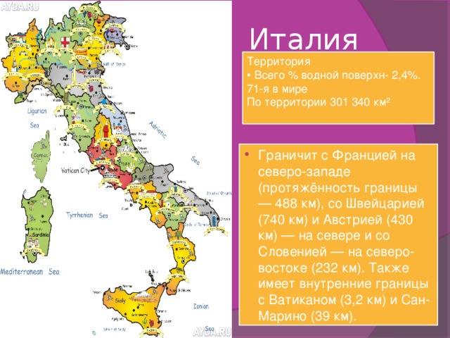 План характеристики италии