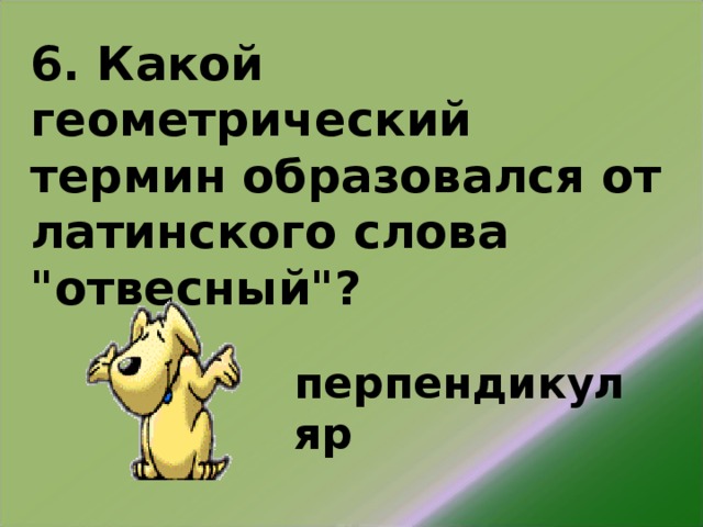 6. Какой геометрический термин образовался от латинского слова 