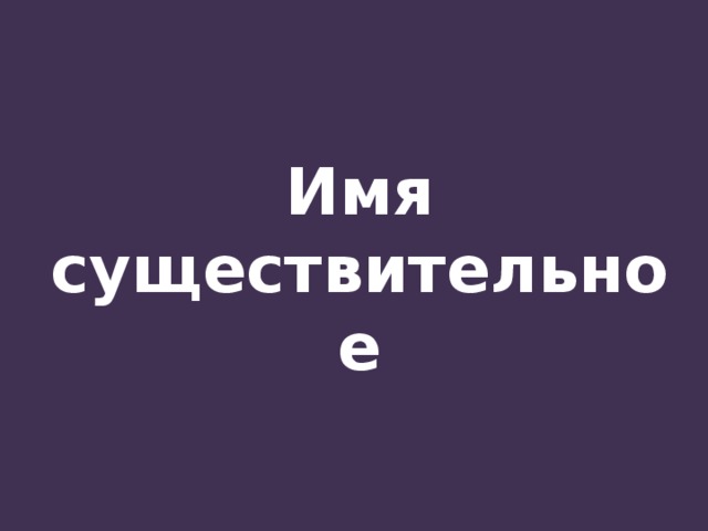 Имя существительное 