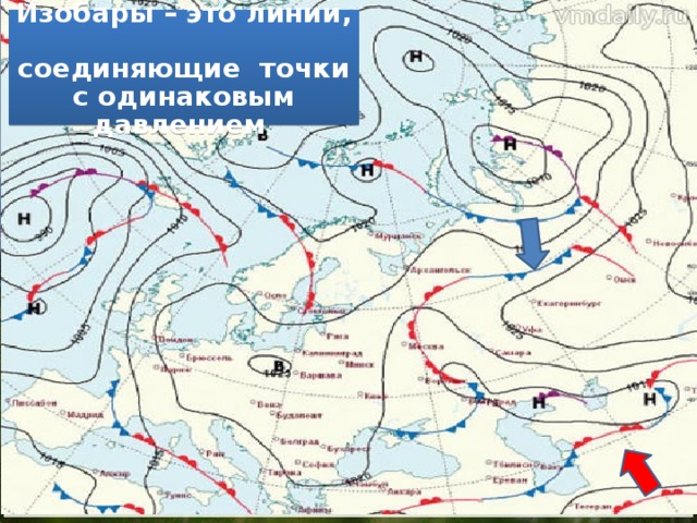 Карта изобар месторождения