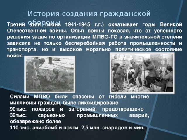 Гражданская оборона в годы великой отечественной войны презентация