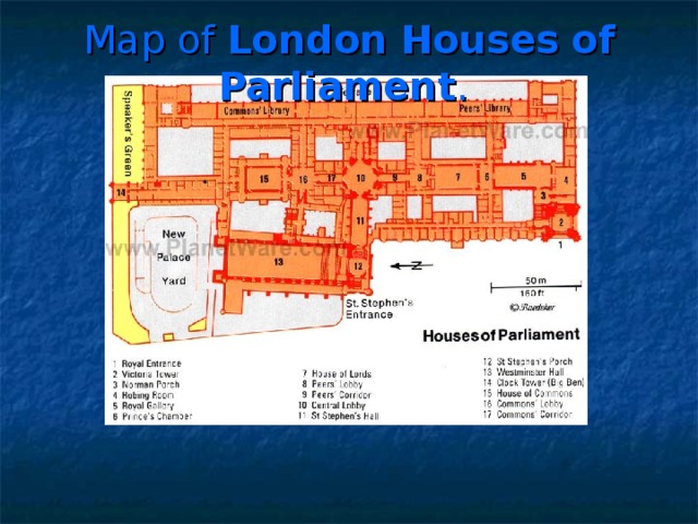 Map of London  Houses  of  Parliament .    