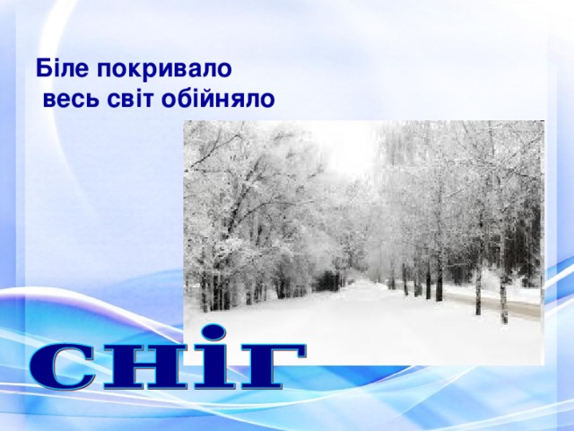 Біле покривало  весь світ обійняло 