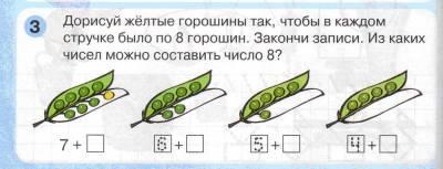 В одном стручке 6 горошин сколько горошин в 3 таких стручках составь схему