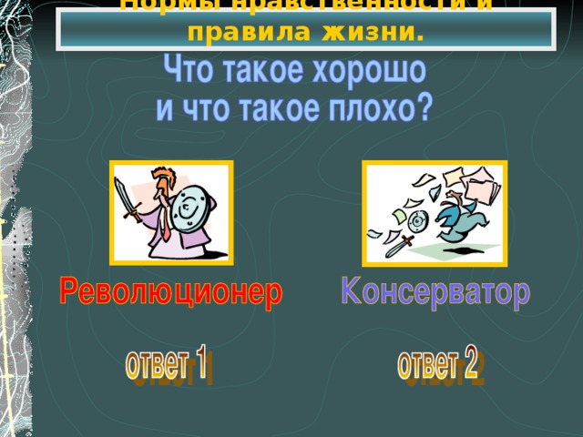 Нормы нравственности и правила жизни.