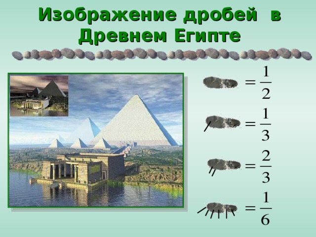 Изображение дробей  в Древнем Египте 