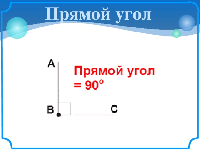 Прямой угол     