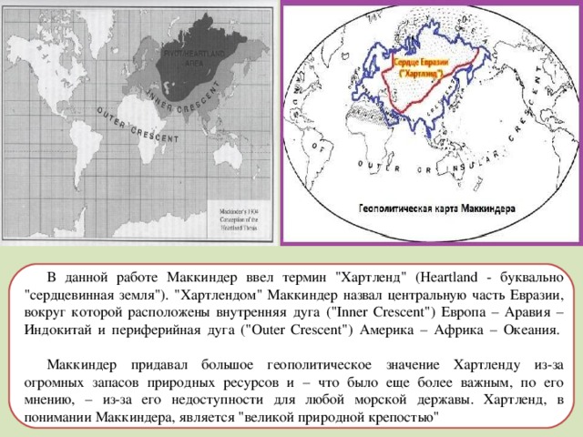 Маккиндер хартленд карта