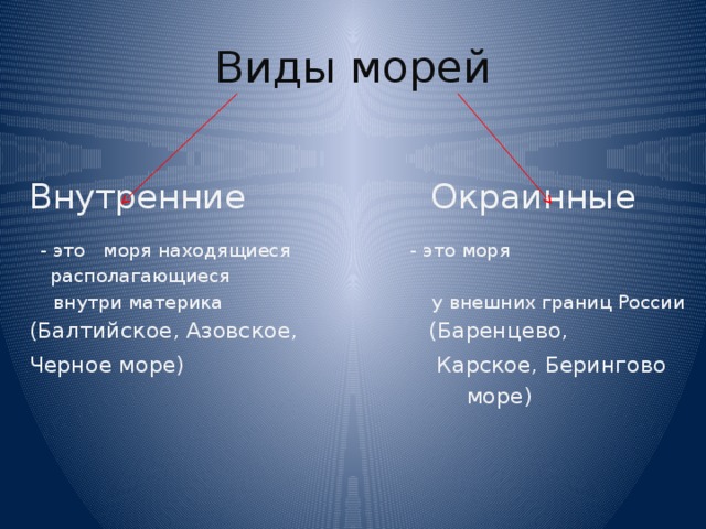 Моря, омывающие берега России