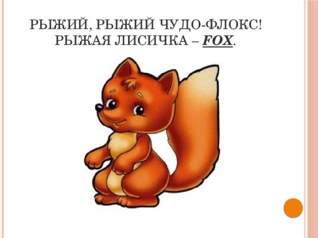 Рыжий, рыжий чудо-флокс!  Рыжая лисичка –  fox . 