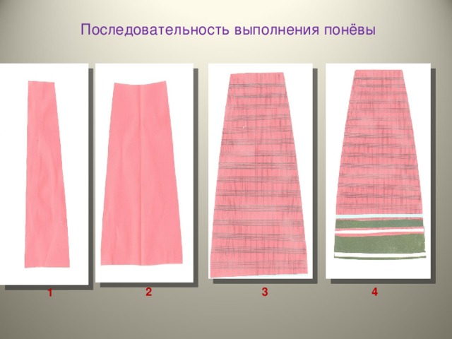 Последовательность выполнения понёвы 2 3 4 1 