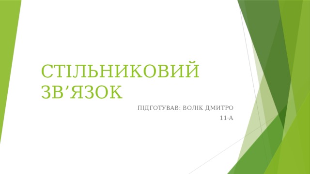 СТІЛЬНИКОВИЙ ЗВ’ЯЗОК ПІДГОТУВАВ: ВОЛІК ДМИТРО 11-А 