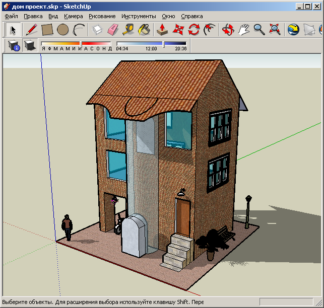 Нарисовать дом в sketchup