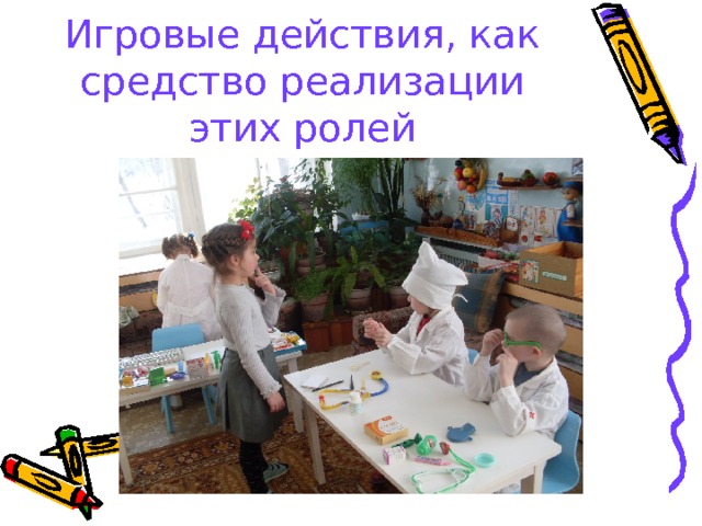 Игровые действия, как средство реализации этих ролей 