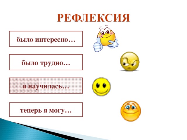 было интересно… было трудно… я научилась… теперь я могу… 5