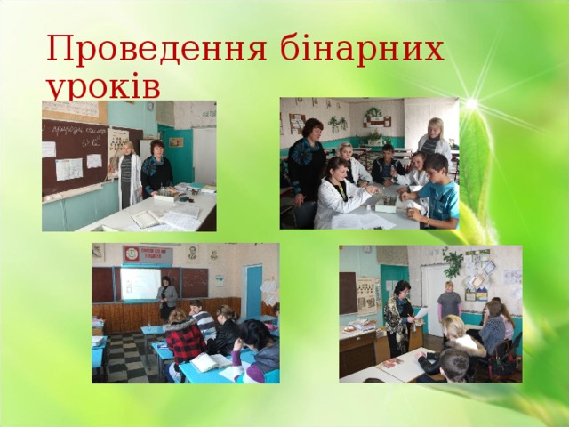 Проведення бінарних уроків 
