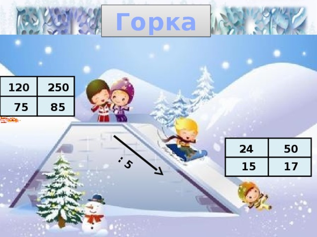 : 5 Горка 120 250 75 85 24 50 17 15 