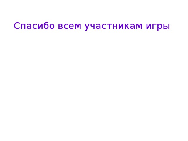 Спасибо всем участникам игры 