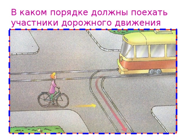 В каком порядке должны поехать участники дорожного движения  
