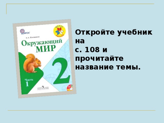 Откройте учебник на с. 108 и прочитайте название темы. 