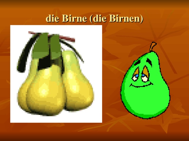 die Birne (die Birnen)