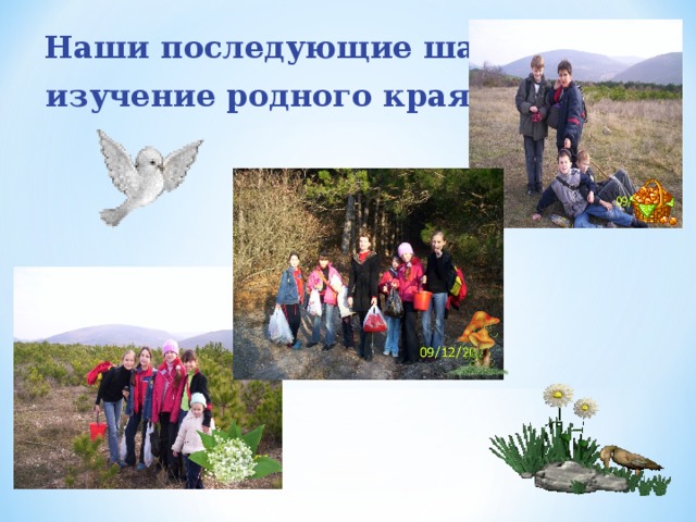  Наши последующие шаги -  изучение родного края … 
