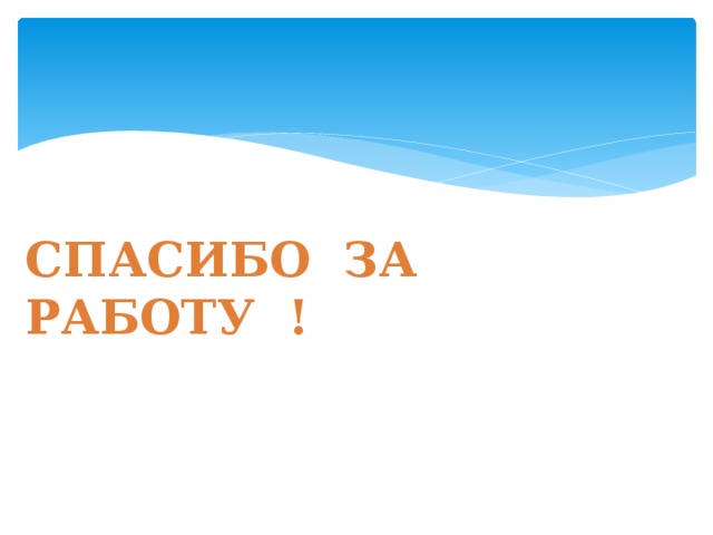 СПАСИБО ЗА РАБОТУ ! 