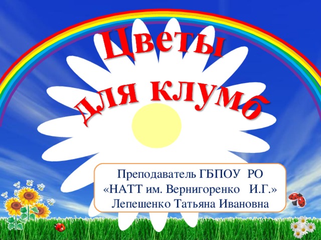 Преподаватель ГБПОУ РО «НАТТ им. Вернигоренко И.Г.» Лепешенко Татьяна Ивановна 