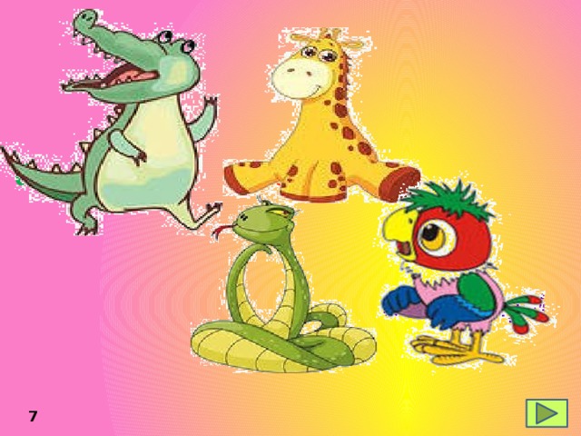 das Krokodil die Giraffe der Papagei die Schlange 7 