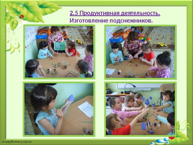 2.5 Продуктивная деятельность. Изготовление подснежников. 