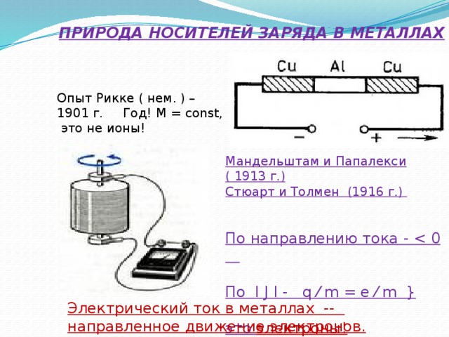 Эл ток в металлах презентация