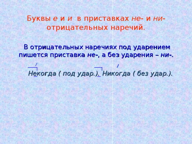 Не и ни в наречиях 6 класс презентация